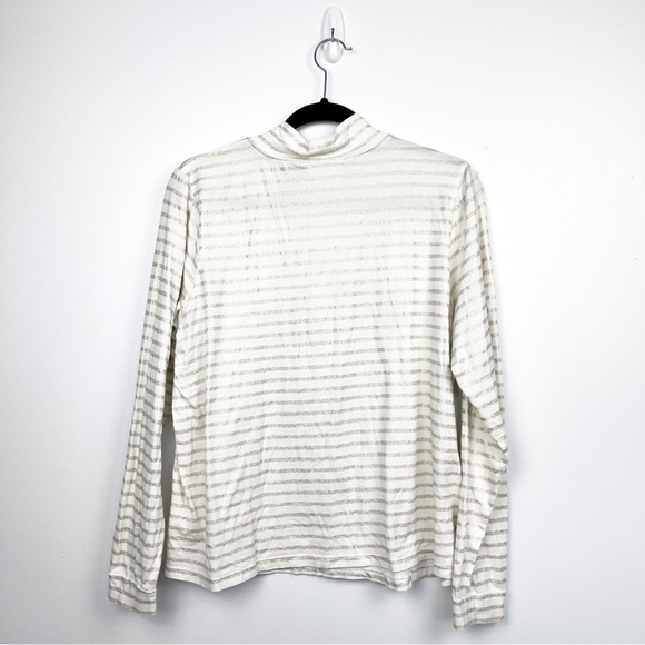 Maeve by Anthropologie Long Sleeve White & Gold Striped Top - Picture 7 of 10